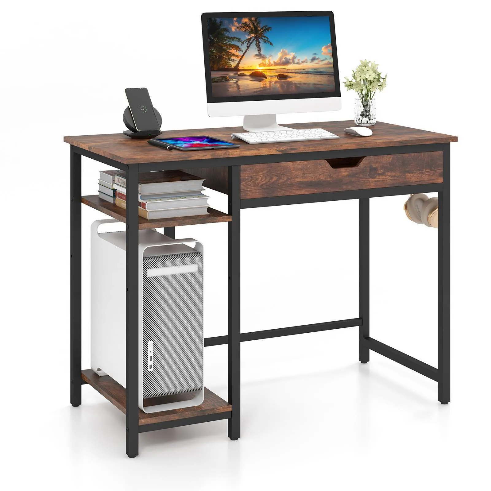 100cm Computer Desk Industrial Workstation Study Writing Desk Home Office