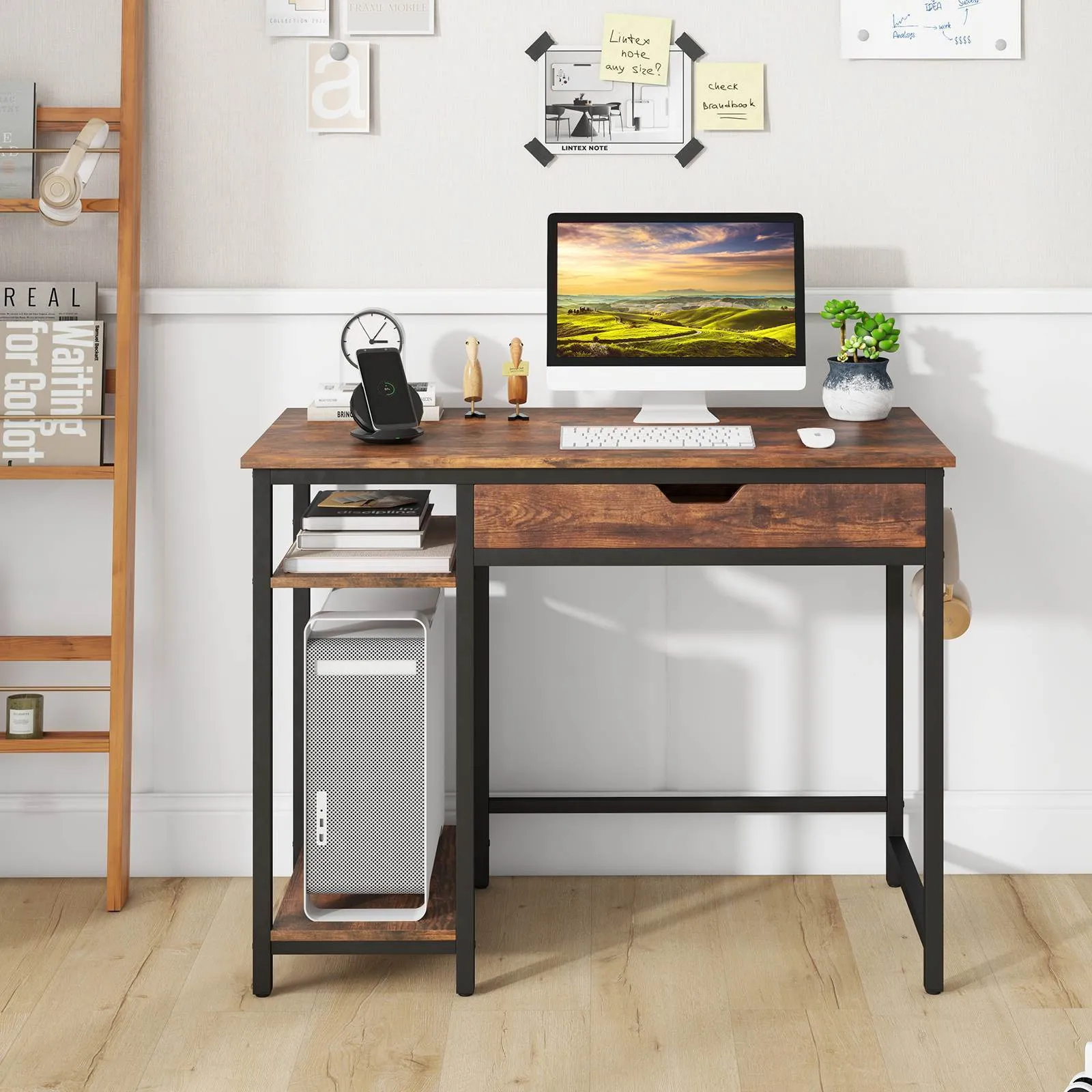 100cm Computer Desk Industrial Workstation Study Writing Desk Home Office