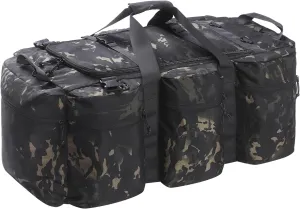 105L Military Tactical Duffle Bag For Men, Extra Large Army Duffle Bag Heavy Duty Deployment Bag, Military Duffel Bag Backpack Outdoor Gear (Camo Olive)