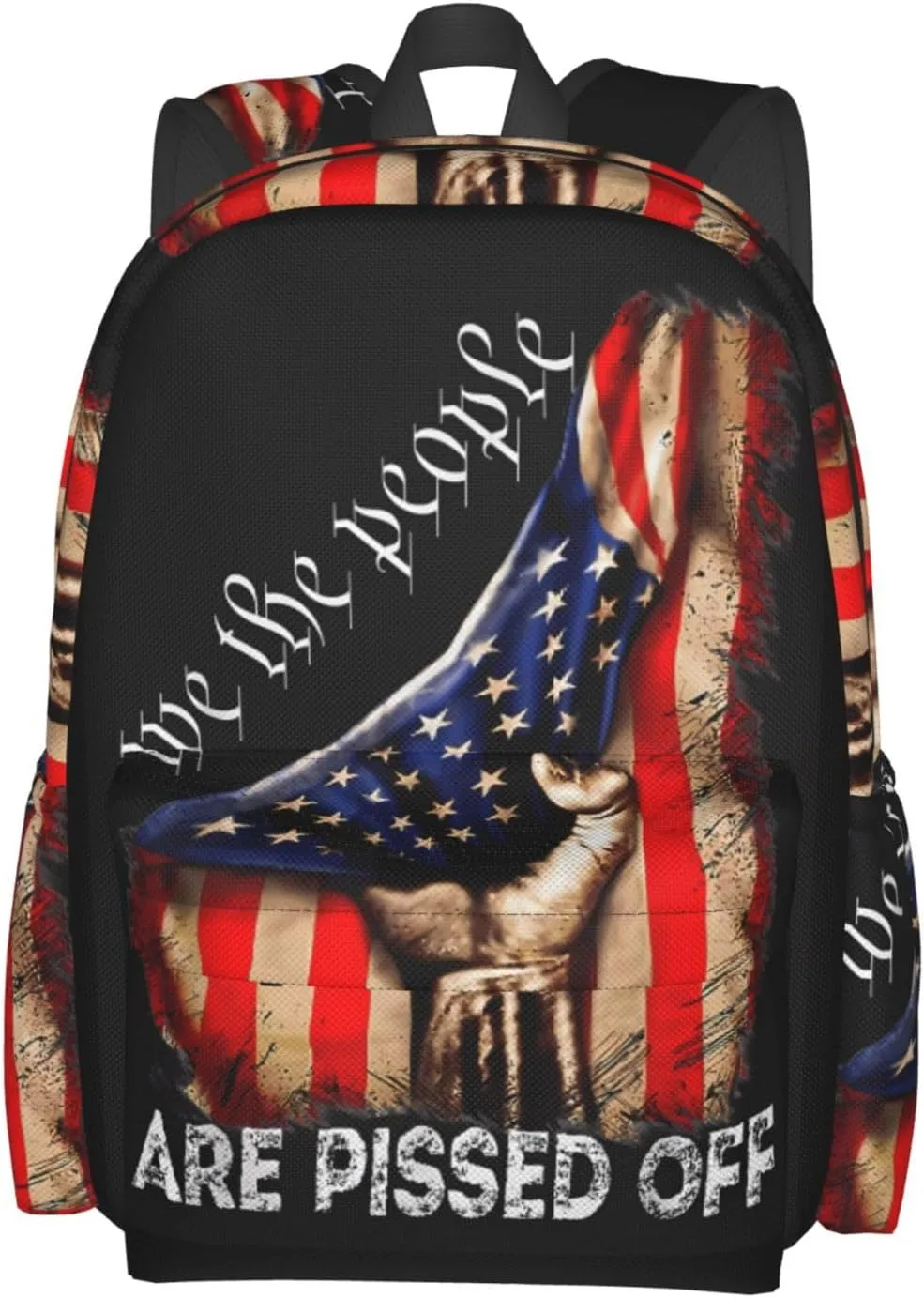 1776 America Independence Day We the People Vintage America Flag Casual Backpacks Large Travel Backpack Laptop Rucksack Sports Daypack Adjustable Strap Bag for Camping Hiking