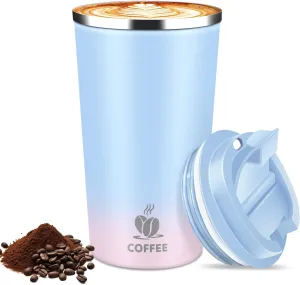 17oz Insulated Travel Coffee Mug with Flip Lid – Leakproof Stainless Steel Insulated Coffee Tumblers, Portable Thermos Cup for Hot & Cold Drinks, Perfect for Camping & On-the-Go