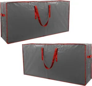 2-Pack Christmas Tree Storage Bags, Fits Up to 7.5 FT Tall, Waterproof, Gray, Zipper Closure