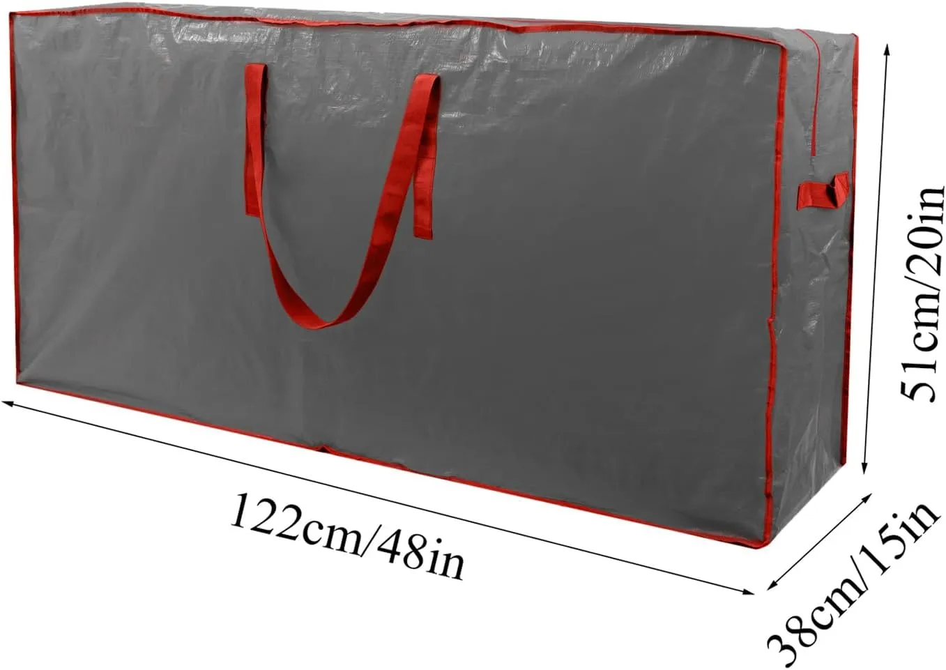 2-Pack Christmas Tree Storage Bags, Fits Up to 7.5 FT Tall, Waterproof, Gray, Zipper Closure