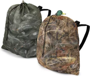 2 Pack Mesh Decoy Bags with Shoulder Strap,Duck Decoys Backpack, Hunting Bag for Duck Goose Turkey Waterfowl Storage Green   Camo