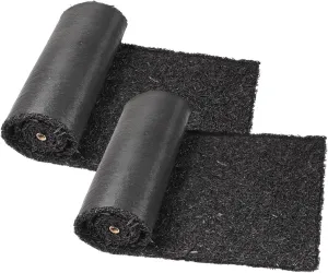 2 Pack Recycled Rubber Mulch Mat Roll Black Permanent Mulch Walkway Pathway for Landscaping Outdoor 8' x 2'