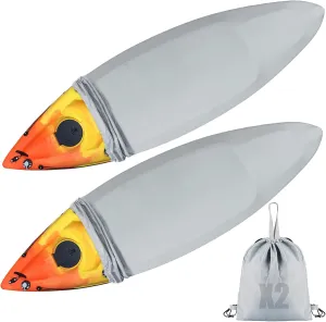 2 Pcs Kayak Covers for Outdoor Storage - Waterproof Kayak Storage Covers, Dust Protector for Canoe Boat Accessories
