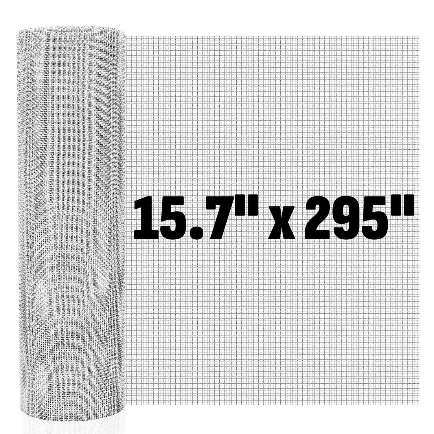 20 Mesh 304 Stainless Steel Mesh Screen, 15.7'' x 295''(40cm x 750cm) Wire Screen Mesh, Rust Free Woven Wire Mesh, Metal Mesh Screen for Air Vents, Window Screen, Filters, Garden Covers