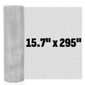 20 Mesh 304 Stainless Steel Mesh Screen, 15.7'' x 295''(40cm x 750cm) Wire Screen Mesh, Rust Free Woven Wire Mesh, Metal Mesh Screen for Air Vents, Window Screen, Filters, Garden Covers
