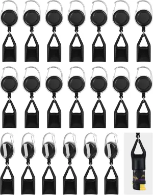 20 Pieces Retractable Lighter Clip Lighter Holder Keychain with Clip Classic Lighter Cover, Single Clip for Convenience(Black)