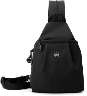 2025 Backpack Chest Bag Double Zipper Large Capacity, Adjustable Shoulder Strap Multi-layer Waterproof Oxford Fabric (Black)