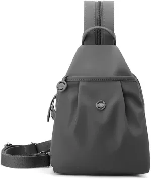 2025 Backpack Chest Bag Double Zipper Large Capacity, Adjustable Shoulder Strap Multi-layer Waterproof Oxford Fabric (Grey)