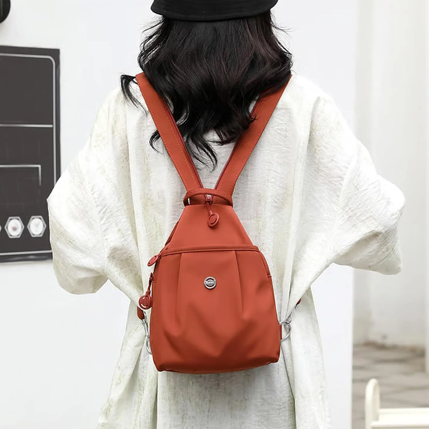 2025 Backpack Chest Bag Double Zipper Large Capacity, Adjustable Shoulder Strap Multi-layer Waterproof Oxford Fabric (Grey)