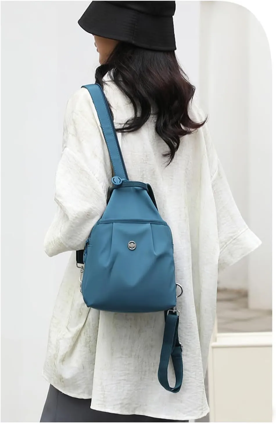 2025 Backpack Chest Bag Double Zipper Large Capacity, Adjustable Shoulder Strap Multi-layer Waterproof Oxford Fabric (Grey)