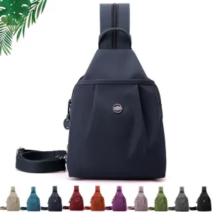 2025 Backpack Chest Bag Double Zipper Large Capacity, Vovtva Bag, Adjustable Strap Multi-layer Waterproof Oxford Fabric (Dark Blue)