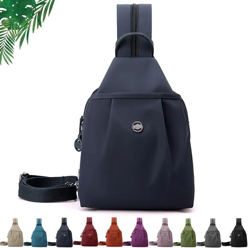 2025 Backpack Chest Bag Double Zipper Large Capacity, Vovtva Bag, Adjustable Strap Multi-layer Waterproof Oxford Fabric (Dark Blue)