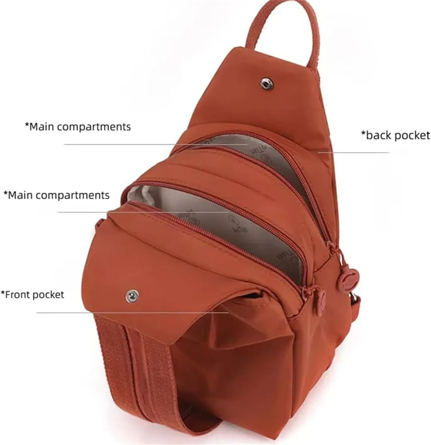 2025 Backpack Chest Bag Double Zipper Large Capacity,Adjustable Shoulder Strap Multi-layer Waterproof Oxford Fabric (Agate Blue)