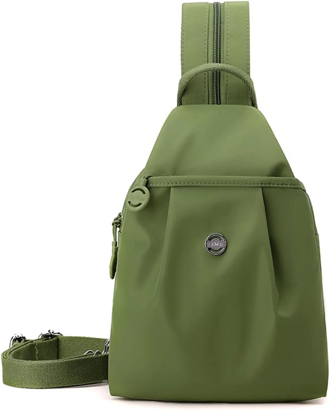 2025 Backpack Chest Bag Double Zipper Large Capacity,Adjustable Shoulder Strap Multi-layer Waterproof Oxford Fabric (Avocado Green)