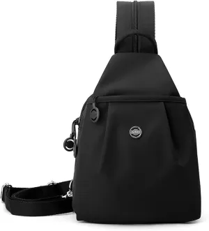 2025 Backpack Chest Bag Double Zipper Large Capacity,Adjustable Shoulder Strap Multi-layer Waterproof Oxford Fabric (Black)