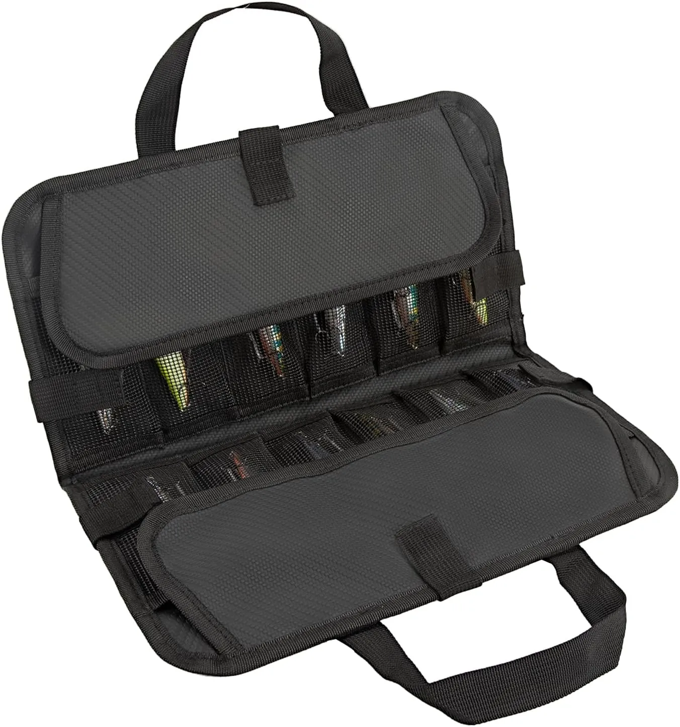 24 Pocket Fishing Jig Pouch - Waterproof, Roll Up, Foldable Lure & Bait Storage with Tackle Pockets