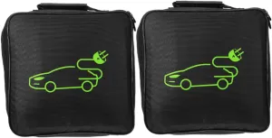 2Pcs Car Charging Storage Bag Portable Electric Vehicle Adapter Organizer Zippered Cable Holder for Trunk Charging Cable Protective Case Electricity Cables Bag