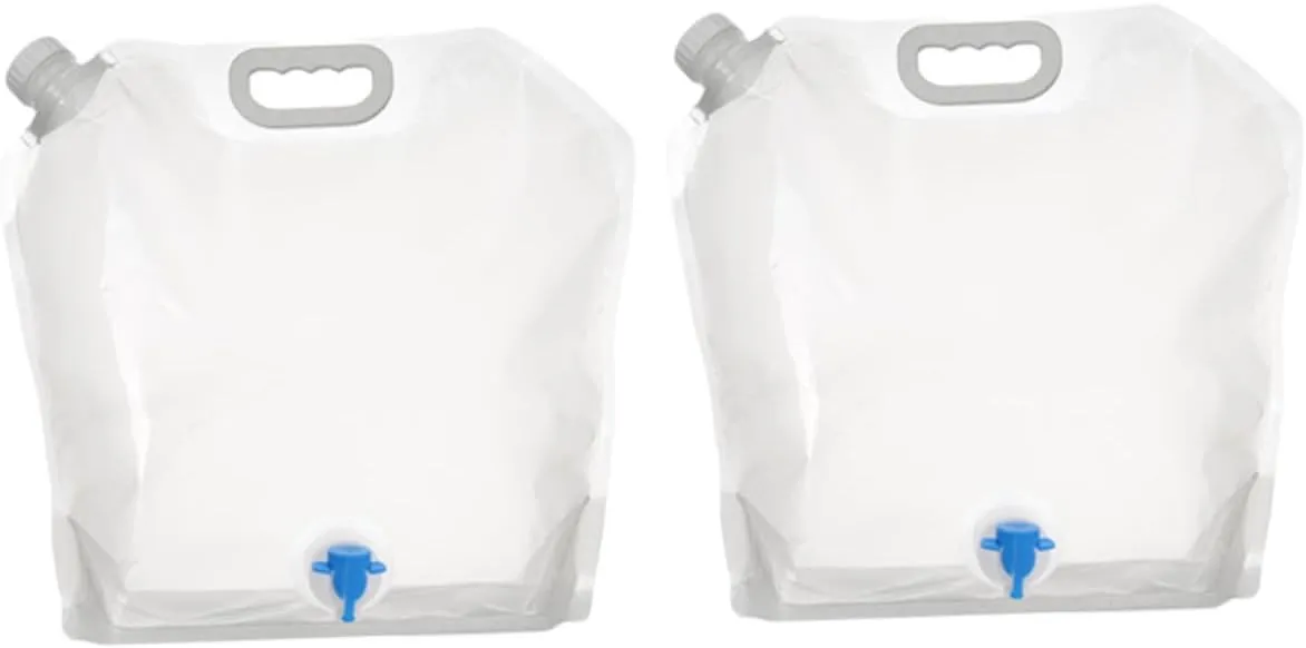 2pcs Portable Folding Camping Water Bag Collapsible Water Storage Waterproof Hiking Storage Container
