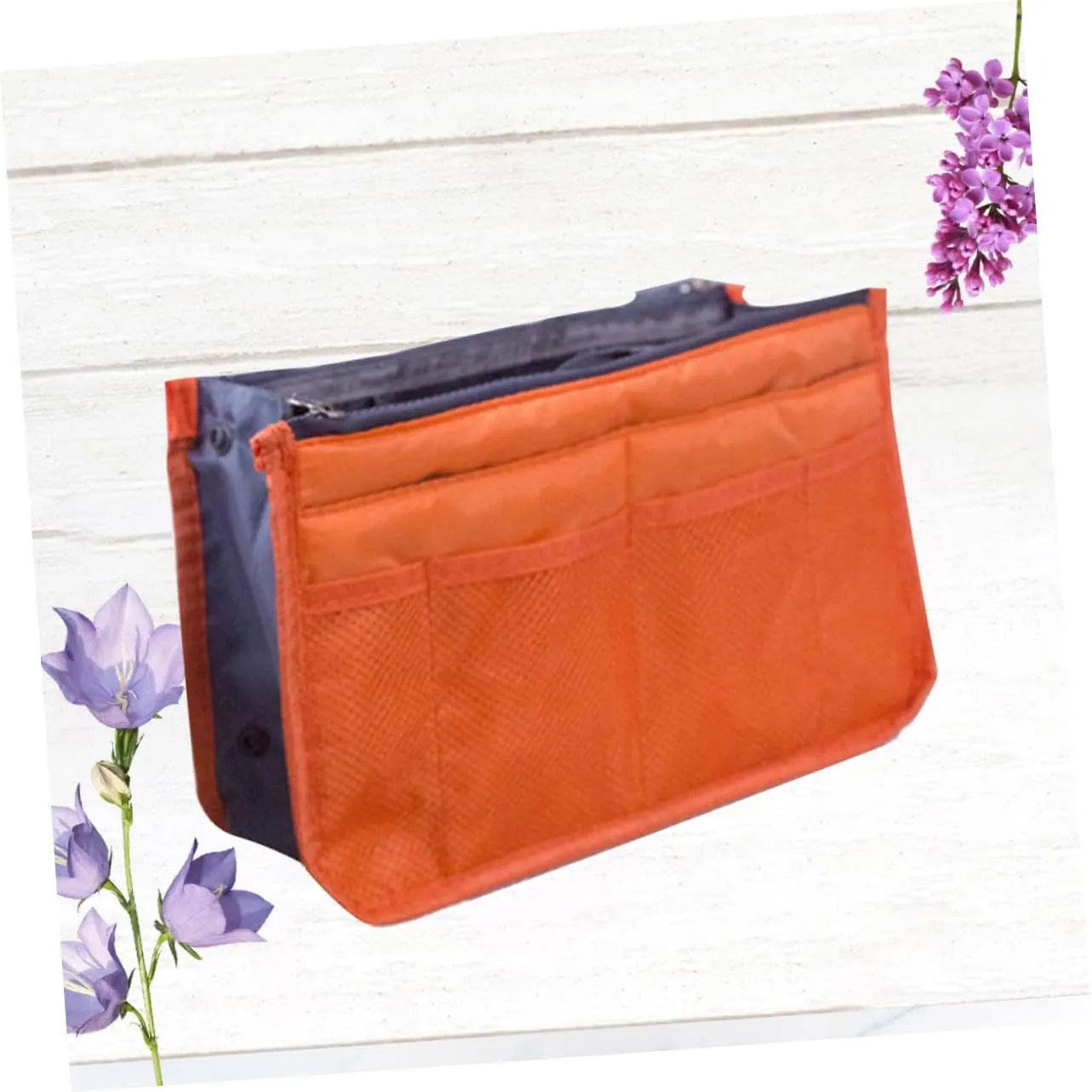 2pcs Travel Storage Bag Handheld Makeup Double Zipper Storage Bag Toiletries Portable Handbag, Orangex2pcs, 18*16.5cmx2pcs