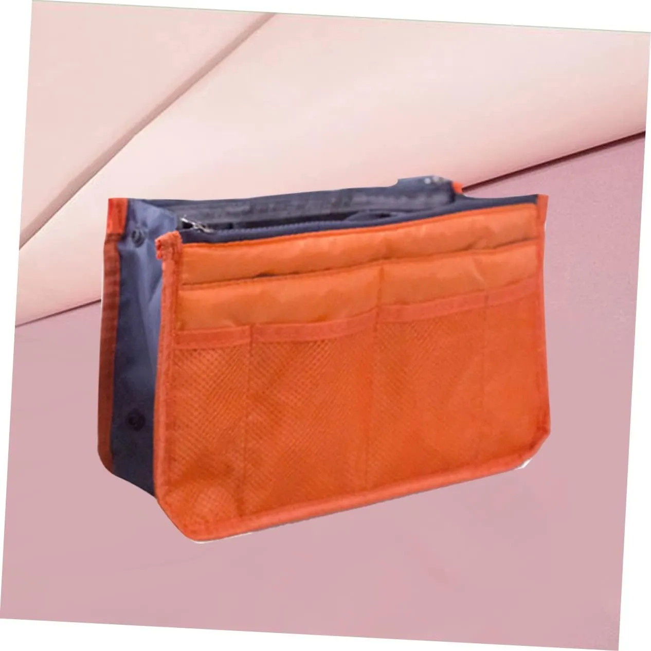 2pcs Travel Storage Bag Handheld Makeup Double Zipper Storage Bag Toiletries Portable Handbag, Orangex2pcs, 18*16.5cmx2pcs