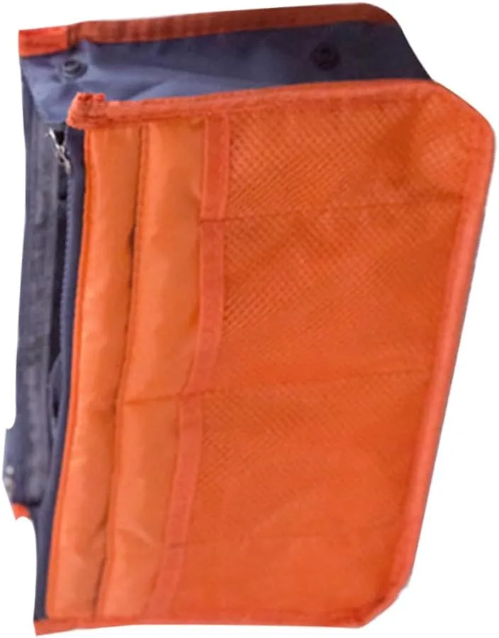 2pcs Travel Storage Bag Handheld Makeup Double Zipper Storage Bag Toiletries Portable Handbag, Orangex2pcs, 18*16.5cmx2pcs