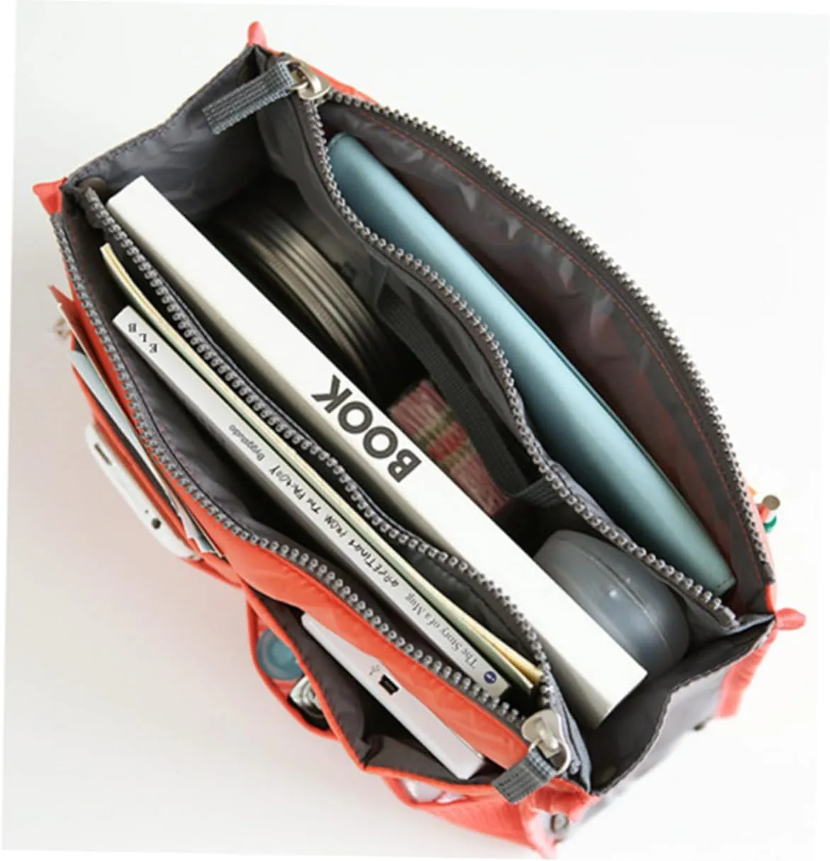 2pcs Travel Storage Bag Handheld Makeup Double Zipper Storage Bag Toiletries Portable Handbag, Orangex2pcs, 18*16.5cmx2pcs