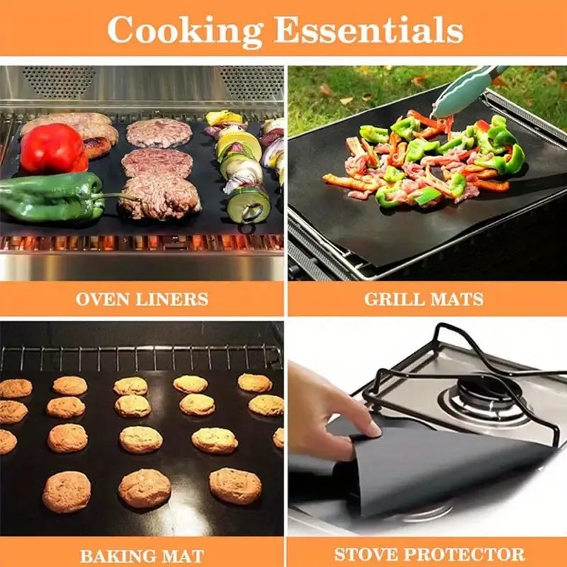 3-Pack: Non-Stick BBQ Grill Mesh Mats