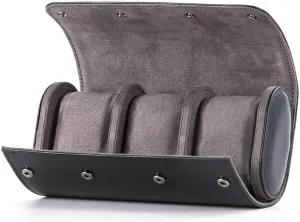 3 Watch Roll Travel Case - Handmade Leather Watch Rolls Box for Man - Travel Watch Roll with Velvet to Protection - Watch Roll Organizer to Home Secure Storage