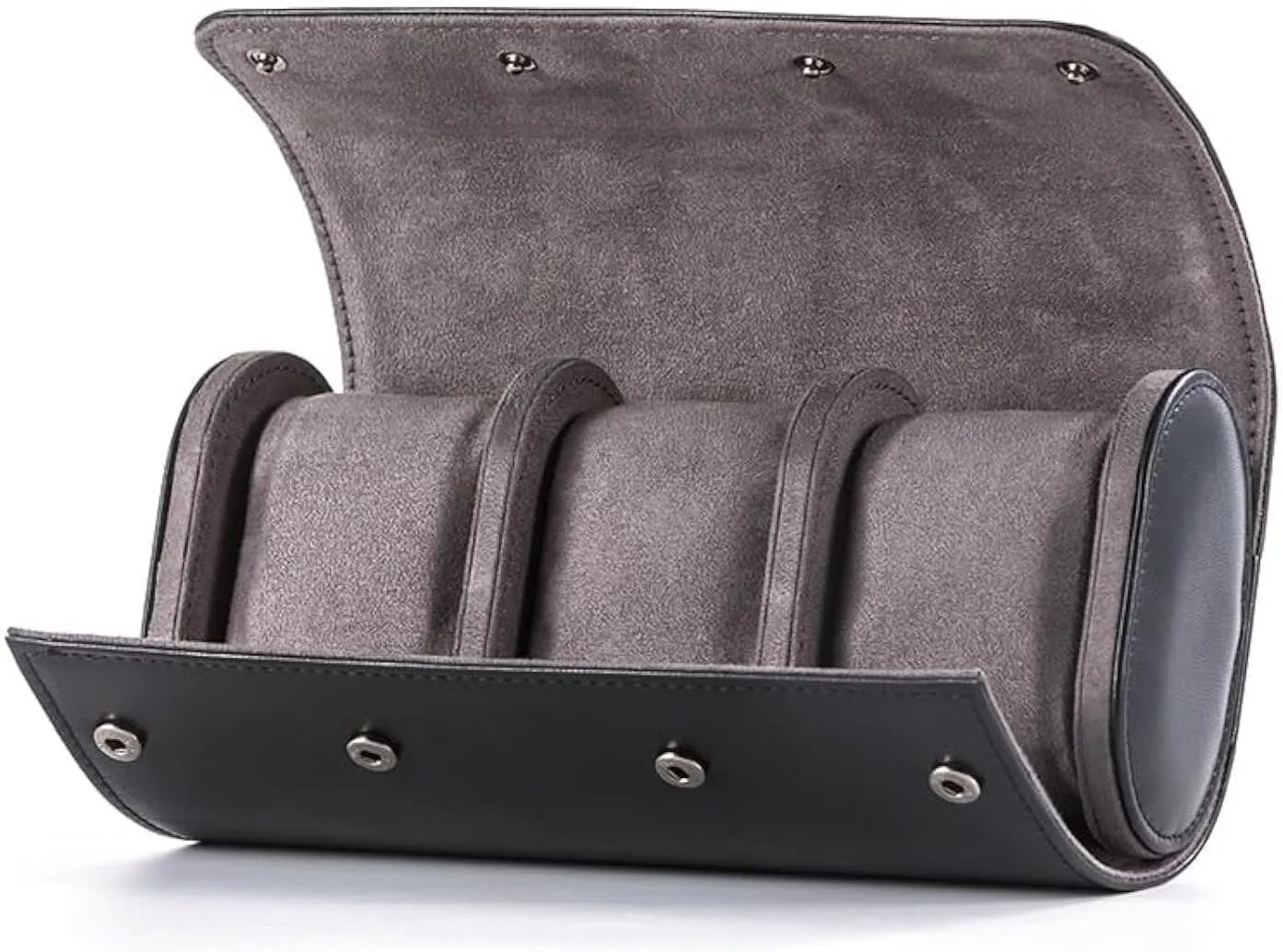 3 Watch Roll Travel Case - Handmade Leather Watch Rolls Box for Man - Travel Watch Roll with Velvet to Protection - Watch Roll Organizer to Home Secure Storage