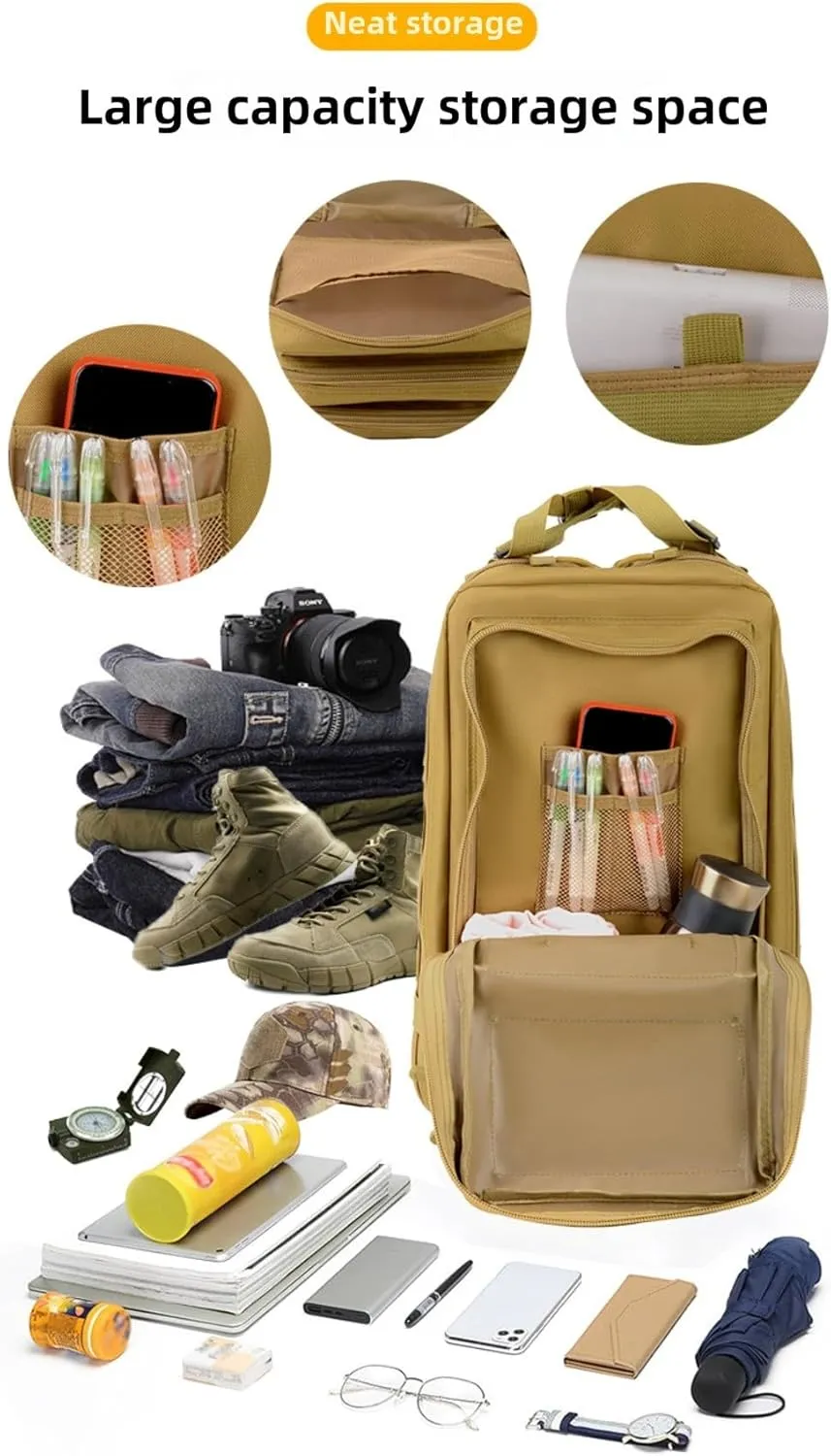 35L Waterproof Hiking Tactical Backpack Lightweight & Ergonomic Design for Camping, Trekking, Outdoor Adventures(Jungle Camo)