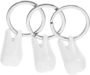3pcs Tooth Shape Key Rings Portable Accessories for Handbag Pendants Lightweight Keychain Decor for Bags Backpacks and Car Keys Unique Tooth Design