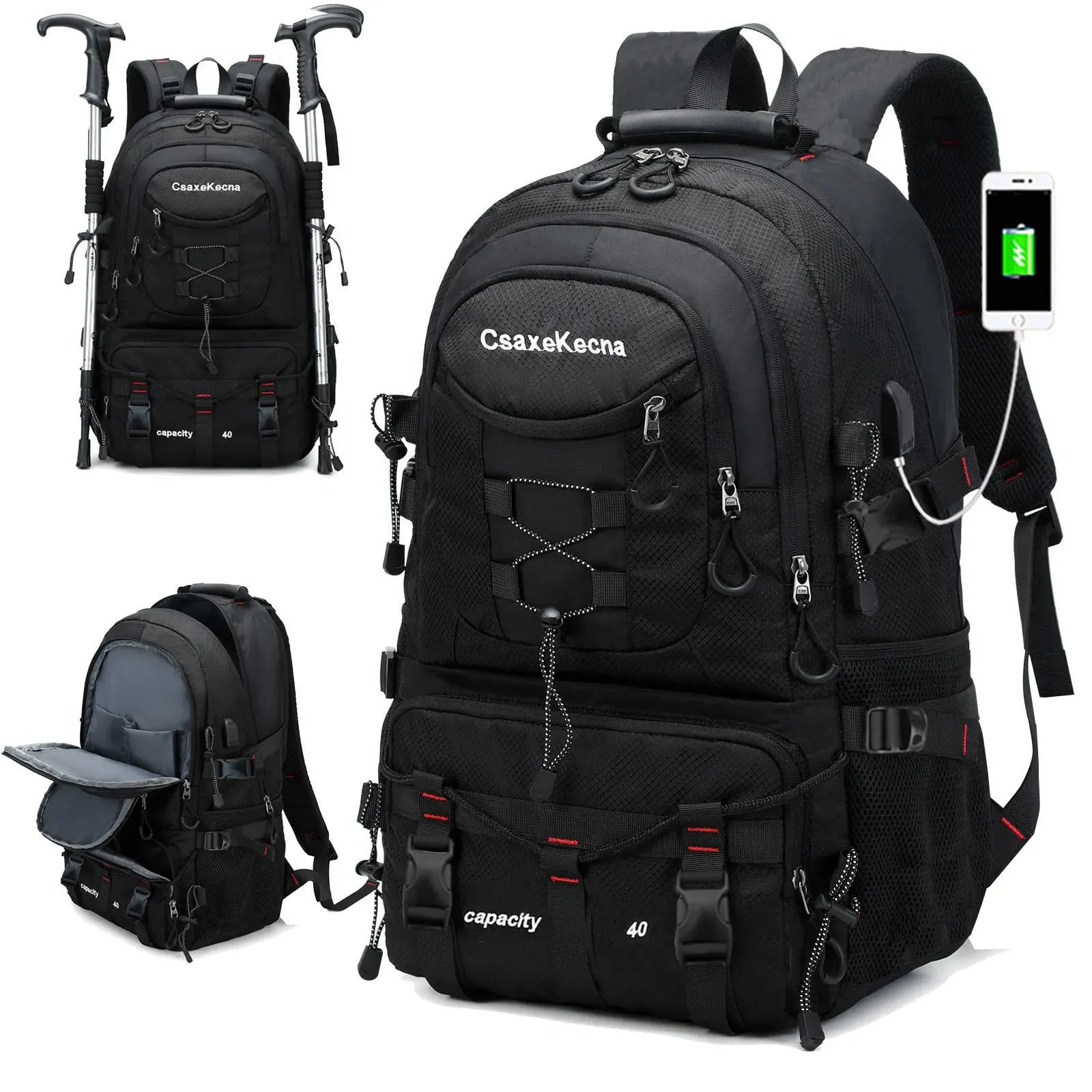 40L Waterproof Lightweight Travel Backpack for Outdoor Hiking and Camping