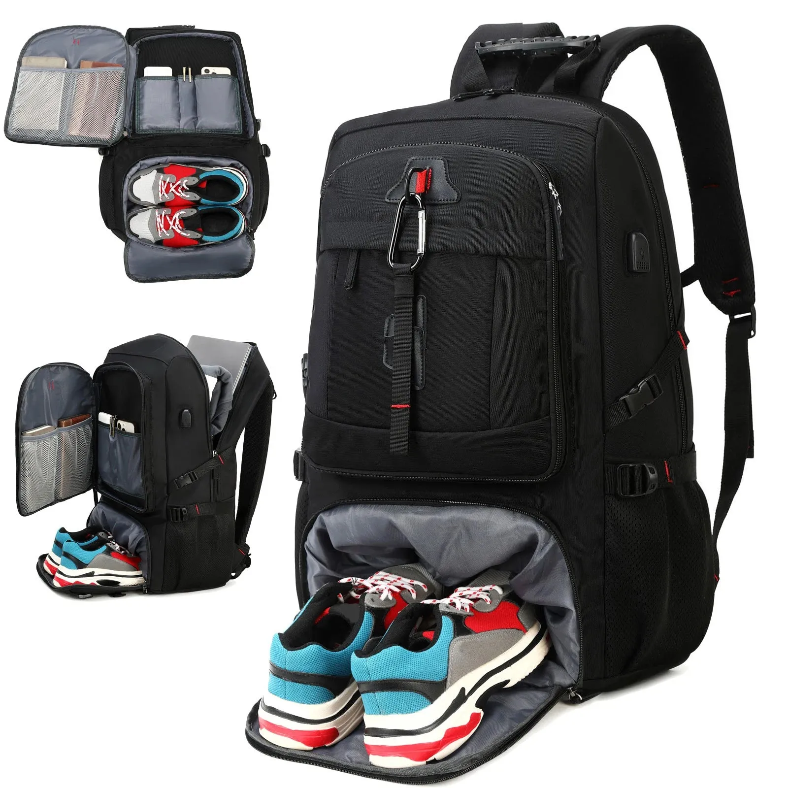 50L Waterproof Backpack with Shoe Compartment