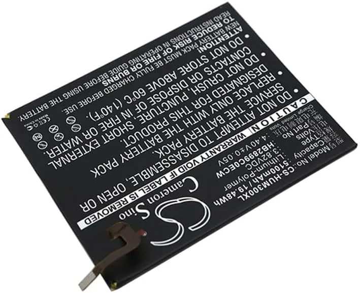 5100mAh Battery Compatible with Hu awei BTV-DL09, BTV-W09, Mediapad M3 TD-LTE, for Part No. HB2899C0ECW