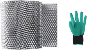 6 inch x 50 feet Aluminum Gutter Guard, Leaf Filter Gutter Protection Roll Aluminum Gutter Mesh for Leaves, Twigs, Branches.
