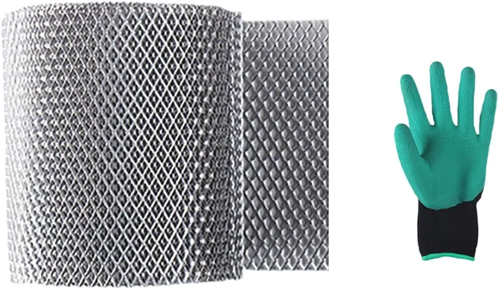 6 inch x 50 feet Aluminum Gutter Guard, Leaf Filter Gutter Protection Roll Aluminum Gutter Mesh for Leaves, Twigs, Branches.