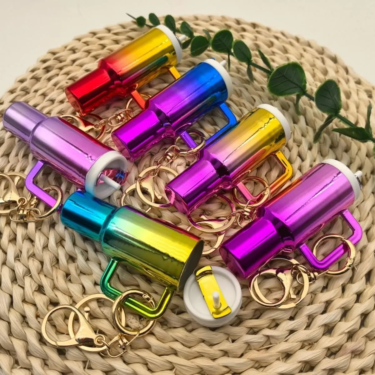 6pcs Mini Tumbler Keychain,Cup Keychain for Stanley Cup,Key Purse Handbag Charms for Women,Chapstick Holder for Girls