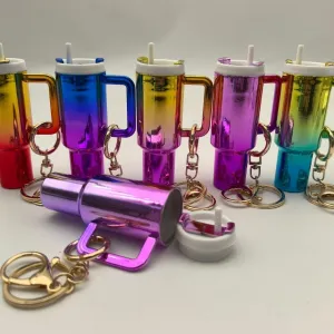 6pcs Mini Tumbler Keychain,Cup Keychain for Stanley Cup,Key Purse Handbag Charms for Women,Chapstick Holder for Girls