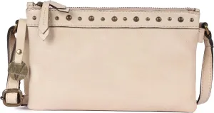 9 inch Women's Genuine Italian Leather Boho Studded Crossbody Sling Bag – Premium Quality, Stylish