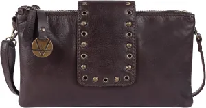 9.5 inch Genuine Italian Leather Boho Studded Crossbody Sling Bag - Stylish, Durable, & Perfect for Everyday Use for women