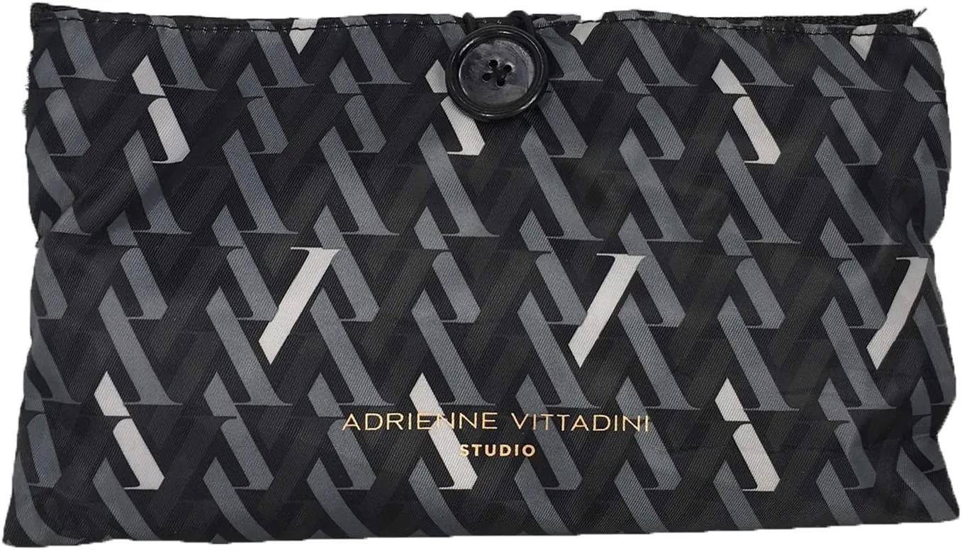 Adrienne Vittadini Travel Hanging Cosmetic Pouch Case, Black/Grey