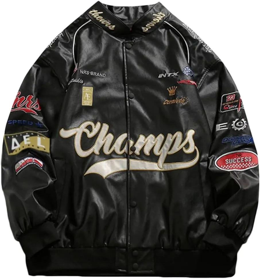 Aelfric Eden Letter Embroidered Racing Jacket Vintage Graphic Baseball Jacket Unisex Coats Streetwear