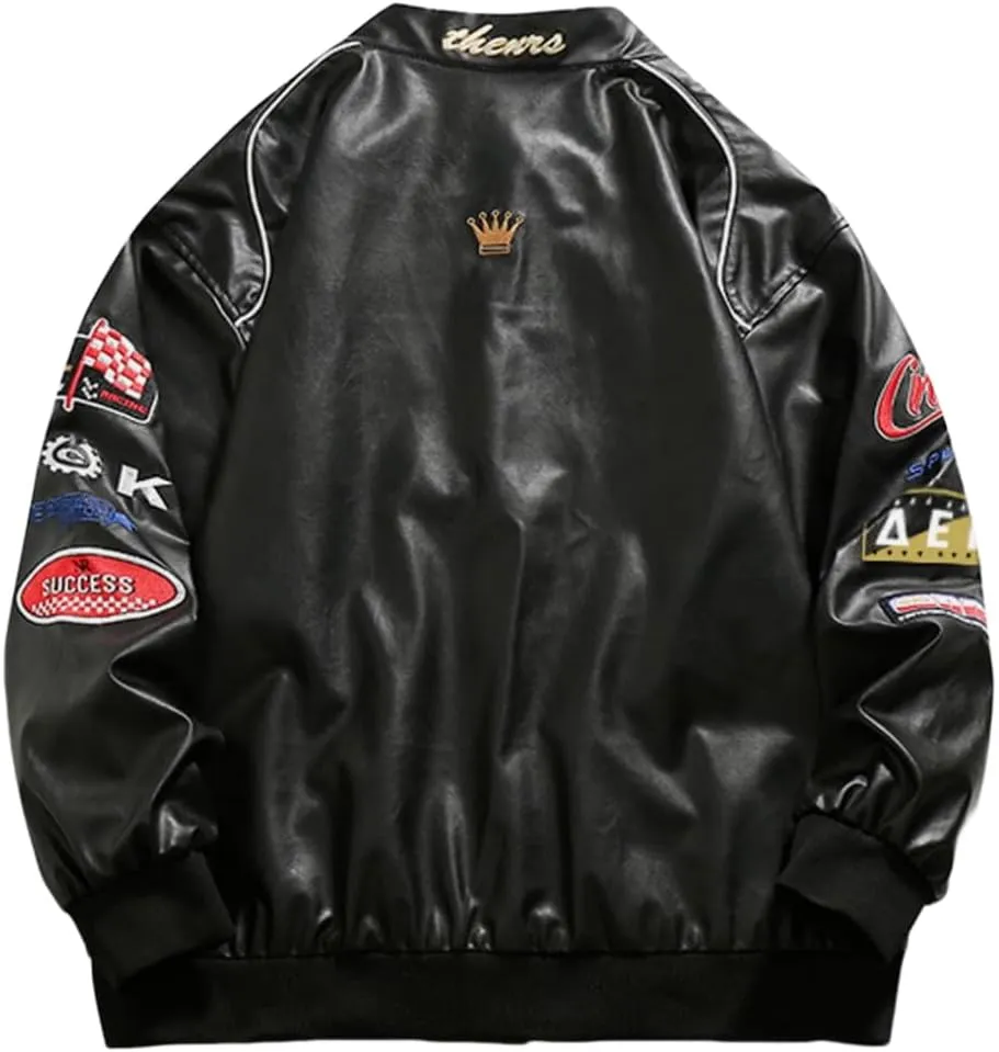 Aelfric Eden Letter Embroidered Racing Jacket Vintage Graphic Baseball Jacket Unisex Coats Streetwear