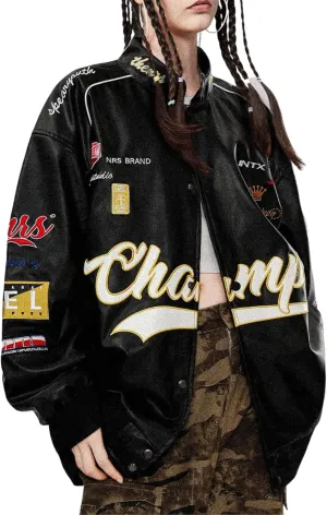 Aelfric Eden Letter Embroidered Racing Jacket Vintage Graphic Baseball Jacket Unisex Coats Streetwear