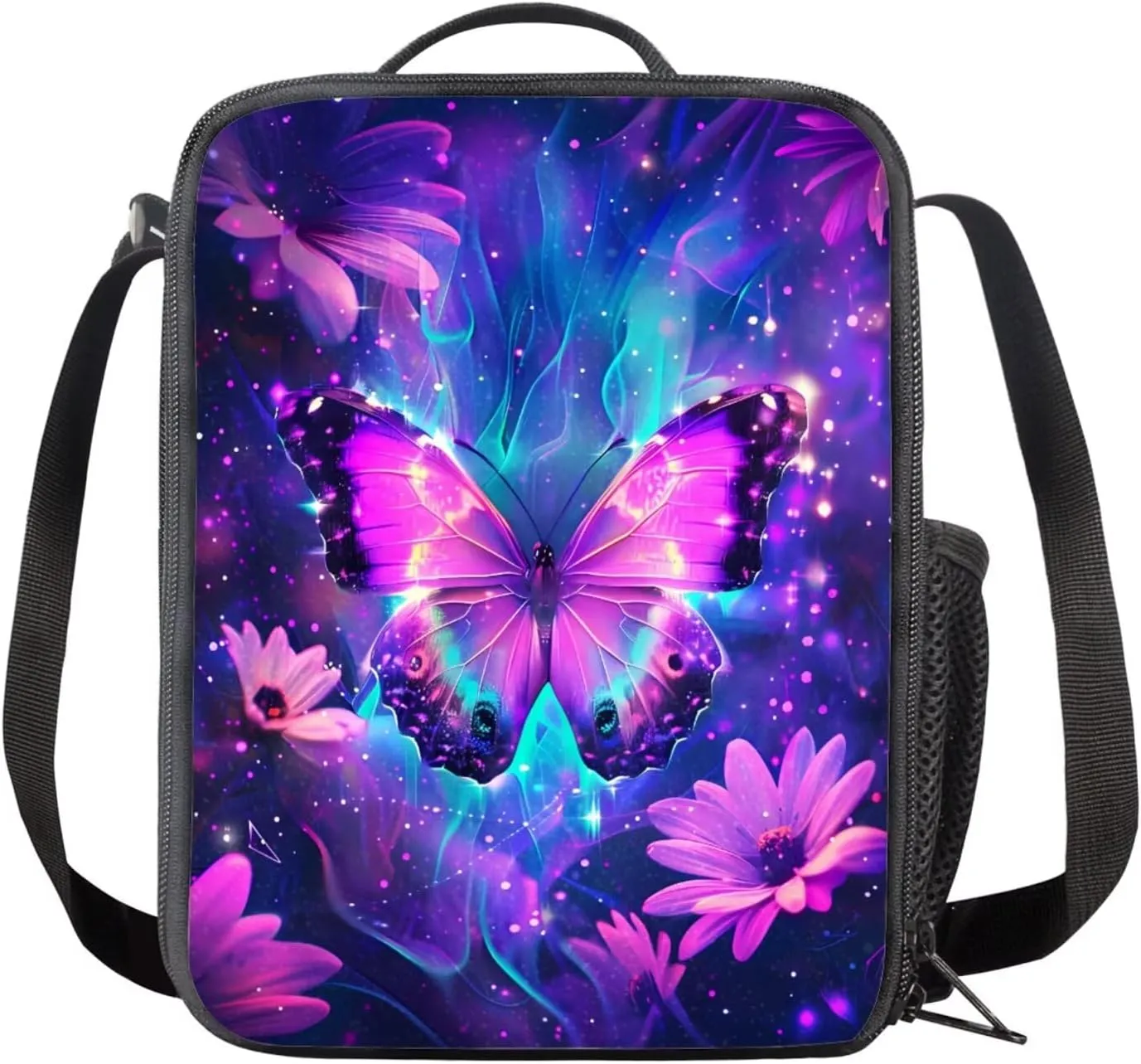 Aesthetic Butterfly Backpack for Girls Kids Backpack with Lunch Box and Large Pencil Bag 3Pcs Set 15" Sturdy Bookbag with Front Pocket for School Lightweight Kindergarten School Bag