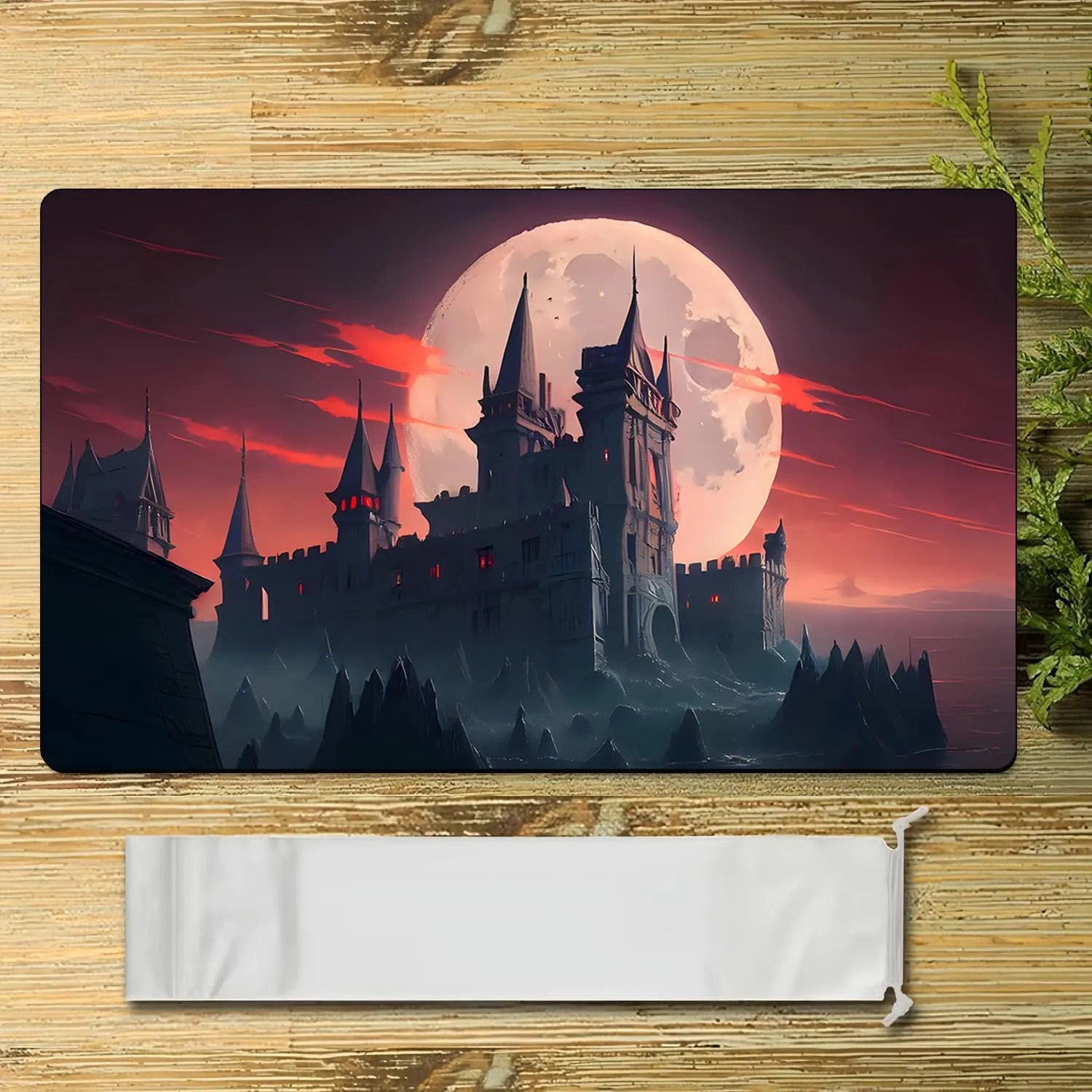 AI Painting TCG Playmat - MTG Trading Card Game Mat, 24x14 Inches Premium MTG Playmat - The Perfect Companion for Intense Card Battles - Fantasy Dark Vampire Lotus-090
