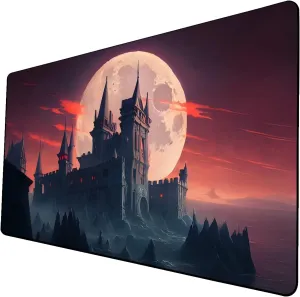 AI Painting TCG Playmat - MTG Trading Card Game Mat, 24x14 Inches Premium MTG Playmat - The Perfect Companion for Intense Card Battles - Fantasy Dark Vampire Lotus-090